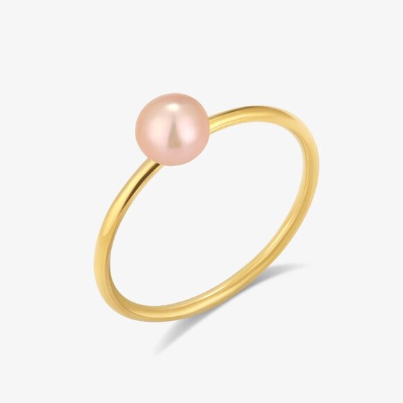 Lina Simple Band Fresh Water Pearl Ring - Picture 2 of 10